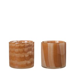 NOEMI Lantern Mix Beige/Orange - Beige/Orange - 10x10cm