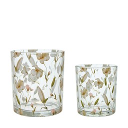 SVEA Lantern/Pot S/2 Clear/Multi Color - Clear/Multi Color - 11x13 9x10cm