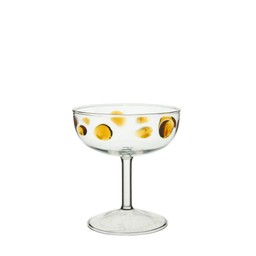 CLEO Coupe glass Clear/Amber - Clear/Amber - 11x13cm