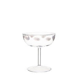 CLEO Coupe glass Clear/White - Clear/White - 11x13cm