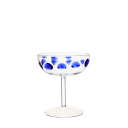CLEO Coupe glass Clear/Blue - Clear/Blue - 11x13cm