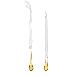 DROP Ornament S/2 Yellow - Yellow - 2x8, 2x5cm