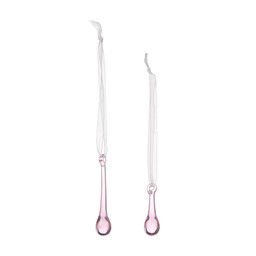 DROP Ornament S/2 Pink - Pink - 2x8, 2x5cm