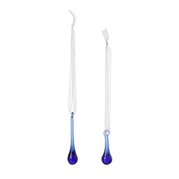 DROP Ornament S/2 Blue - Blue - 2x8, 2x5cm