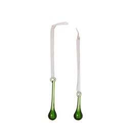 DROP Ornament S/2 Green - Green - 2x8, 2x5cm