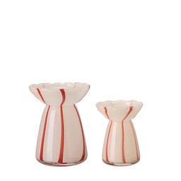 ENYA Bulb vase S/2 Beige/Red - Beige/Red - 10x16, 8x12cm