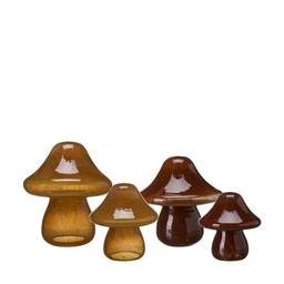 MUSHROOM S/2 Mix Amber, Brown - Amber, Brown - 12x13, 9x10cm