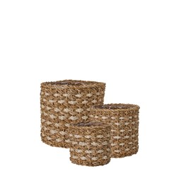 ELLE Pot Stripe S/3 Natural - Natural - 20x20 16x16 12x12cm