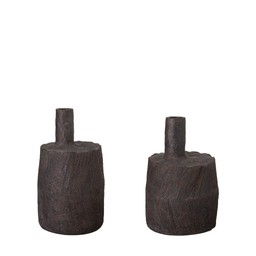 LIV Vase S/2 Brown Melange - Brown Melange - 16x27 15x21 cm