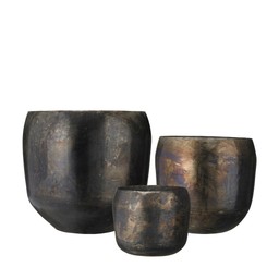 MANJU Kruka 3/S Antik Silver - Antik Silver - 47x47 40x39 34x33cm