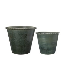 ANGELA Pot S/2 Green Melange - Green Melange - 30x26 24x20cm