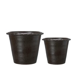ANGELA Pot S/2 Dark Brown - Dark Brown - 30x26 24x20cm