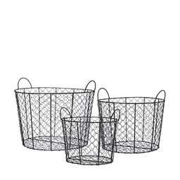 GLEA Basket S/3 Black - Black - 36x25+5 29x23+5