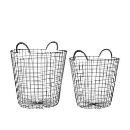 AMARLIN Basket S/2 Black - Black - 49x50+9, 43x44+8cm