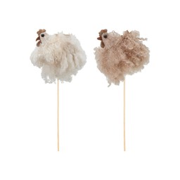 FLUFFY Höna Sticks Mix Beige, Brun - Beige/Brun - 6x4 +26cm