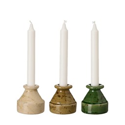 FILIPPA Candle holder Mix Beige, Brown, Green - Beige, Brown, Green - 7x7,5cm