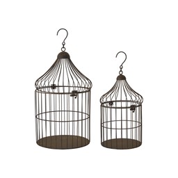 VALERIA Birdcage S/2 Rust brown - Rust brown - 26x45+10, 20x34+10cm