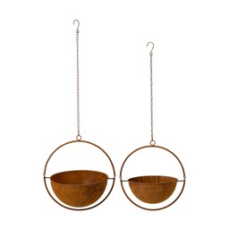 LOVISA Hanging Pot S/2 Rust - Rust - 37x31 33x26 cm