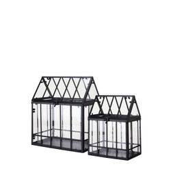 KAIA Geenhouse S/2 Black - Black - 30x19x35 22x14x29cm