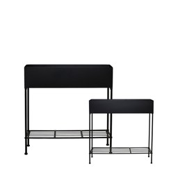 TILIA Planter S/2 Black - Black - 80x26x80 60x20x60cm