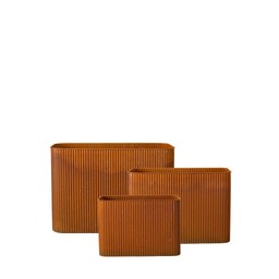 JANET Planter S/3 Rust - Rust - 66x31x45 55x29x38cm