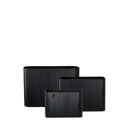 JANET Planter S/3 Black - Black - 66x31x45 55x29x38cm