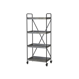 PENNY Shelf w. wheels Grey Zinc - Grey Zinc - 59x36x141cm