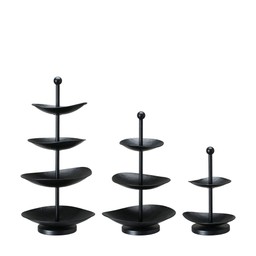 NINA Tray S/3 Black - Black - 32x27x64 32x27x52cm