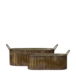 ARWEN Planter S/2 Gold Melange - Gold Melange - 33x15x11, 29x12x10cm