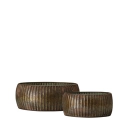 ARWEN Planter S/2 Gold Melange - Gold Melange - 25x10, 20x9cm