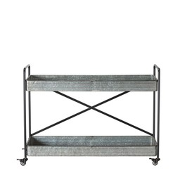 PENNY Shelf w. wheel Grey Zinc - Grey Zinc - 123x42x91cm