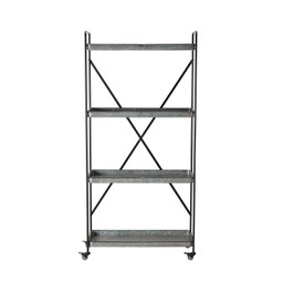 PENNY Shelf w. wheel Grey Zinc - Grey Zinc - 94x36x198cm