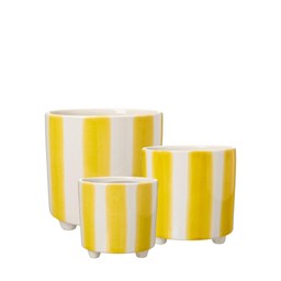 ROSA Kruka 3/S Vit/Gul - Vit/Gul - 17x17 14x15 12x11cm