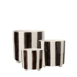ROSA Kruka 3/S Vit/Svart - Vit/Svart - 17x17 14x15 12x11cm