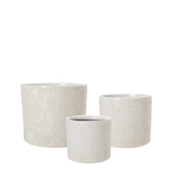 MAEVE Pot S/3 White - White - 17x15, 14x12 12x10cm