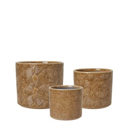 MAEVE Pot S/3 Beige - Beige - 17x15, 14x12 12x10cm