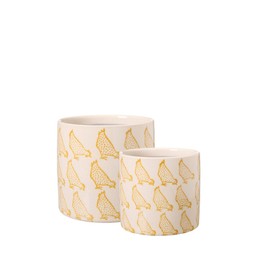 SARA Kruka 2/S Vit/Gul - Vit/Gul - 14x13, 12x11cm