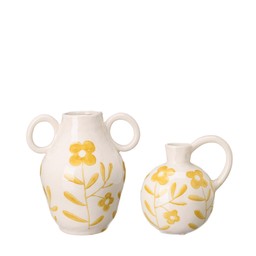 GRETA Vas 2/S Vit/Gul - Vit/Gul - 19x14x20 16x12x20cm