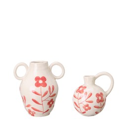 GRETA Vas 2/S Vit/Röd - Vit/Röd - 19x14x20 16x12x20cm