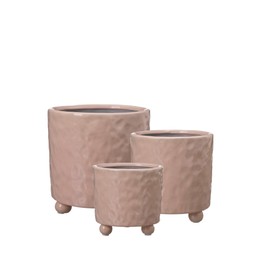 MARGOT Pot S/3 Pink - Pink - 18x18 14x15 12x12cm