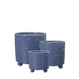 MARGOT Pot S/3 Blue - Blue - 18x18 14x15 12x12cm