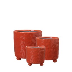 MARGOT Pot S/3 Red - Red - 18x18 14x15 12x12cm