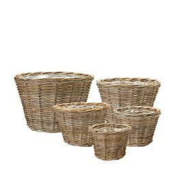 ALEXIA Rattan Basket S/5 Natural - Natural - 54x36 42x32 38x27