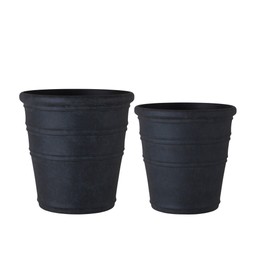 MAJVOR Pot S/2 Black - Black - 40x41 35x34cm