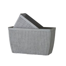 ADMIRA Pot S/2 Rectangular Light Grey - Light Grey - 73x32x42 59x28x40cm