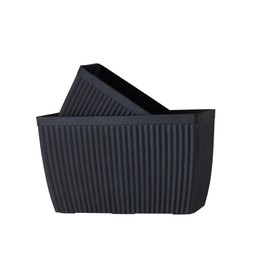 ADMIRA Pot S/2 Rectangular Black - Black - 73x32x42 59x28x40cm