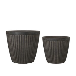 ADMIRA Pot S/2 Brown Melange - Brown Melange - 43x39 35x32cm