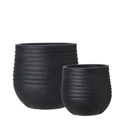 ALIMA Pot S/2 Black Melange - Black Melange - 53x49 40x37cm