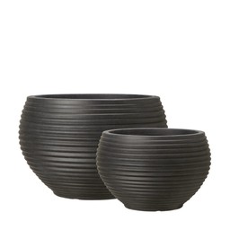 ALIMA Pot S/2 Antique Brown - Antique Brown - 70x45 53x35cm