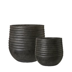 ALIMA Pot S/2 Antique Brown - Antique Brown - 53x49 40x37cm